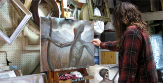 Chet Zar Painting in the Studio